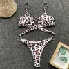 Damen-Bademode, sexy Bikini-Set, kostenlose Lieferung, Damen-Badezimmer-Set 2024, Damen-Bademode, Perlen-Bademode, Mini-Tanga, Push-up-Strandkleid, Leopardenmuster, J240330