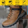 Boots Antismashing Safety Shoes Men Wear Hightop Boots Slip Waterproof Oil Labor Safety Protective Shoes Mens Winter Boots for Work