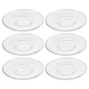 Cups Saucers 6 Pcs Decor Round Glass Plates Clear Desktop Cup Mat Drinks Mats Tea Coasters Small