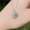 Chaînes Dames coréennes Ins flocon de neige Sterling Sier S925 collier lumière luxe soleil fleur clavicule chaîne pour petite amie cadeau de noël Dr Otji2