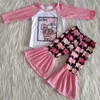 Flickor kläder långärmad fallkläder Butik Toddler Baby Girl Clothes Stripe Pants Set Wholesale Children 240323