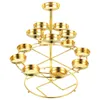 Titulares de vela suporte de lâmpada de manteiga vintage castiçal templo decorativo menorah suporte de metal cônico ghee castiçal