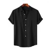 Men's Casual Shirts Men Lapel Shirt Stylish Collar Summer With Seamless Design Stretchy Fabric For Or Business Wear
