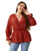 women's Elegant Blouses Cott Loose Stripe Korean Collar Foreigned Style Commuter Shirt Lg Sleeve Plus Size Female Clothing c78x#