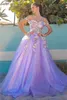 annie Lavender Purple Prom Dres 3D Fr Embroidery Graduate Evening Dres Glitter Tulle Wedding Dr Party Dres 2024 G5oU#