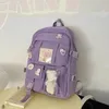 Populaire rose violet couleur filles lycée étudiant sacs à dos H5x2 #