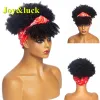 Wigs Black Headband Wig Short Brown Afro Kinky Curly With Bangs Synthetic High Quality Fiber Women Wigs