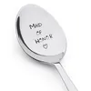 Cucchiai 1pc Cucchiaini da tè in acciaio inossidabile Cucchiaino da caffè inciso personalizzato per gelato Dessert Scoop Stoviglie da cucina Regalo