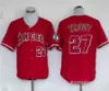 Maillot de baseball des Angels brodé Angeles27 truite17 OHTANI numéro sélectionné