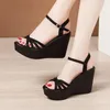 Sandalen Plus Größe 32-43 Offene spitze Plattform Weibliche frauen Schuhe Keile Super High Heel Damen Heels Sandale