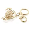 Keychains 2Pcs Animal Keyrings Crab Pendant Metal Keychain Charm Keyring Holder For Car School Bag Key Decoration