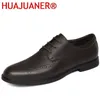 Chaussures décontractées hommes formelles en cuir véritable Oxford pour hommes italien Style Brogue robe de mariage vache Luxe affaires