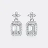 Stud Earrings CZCITY Sparkling Stars With Square Real Moissanite Earring Fine Jewelry S925 Sterling Silver Wedding Bridal Fashon