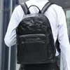 Mochila Chikage Alta Qualidade Moda Tendência Couro Masculino Bolsa Grande Capacidade Commuter Multi-Função Computador