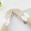 sweet Fr Girl Short Gloves Mesh Bow Lace Pearl Gloves Children Fi Elegant Gloves Mittens Wedding Party Decorati d2FT#