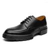 Casual Shoes Elegantes Simple Male Sneakers Leather Men Oxford Business Work Office Lace-up Dress Leisure Walk