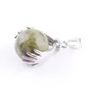 Pendant Necklaces Natural Unakite Jasper Stone Pendants 16mm Round Ball Hands Palm Dangle Reiki Chakra Healing Jewelry Wholesale 10Pcs