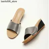 Sandaler Sandaler Fashion Open Summer New Full Matching Thick Sole Liten Wedge Outdoor Simple and Comfort Womens Shoes Slippers Q240330
