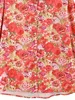 women's Casual Blouse, Plus Size Floral Print Butt Up Lantern Sleeve Turn Down Collar Blouse F7LW#