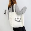 Shopping Bags Heart Stethoscope Customize Funny Printed One-shoulder Bag Large Capacity Ladies Tote Canvas Women