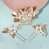 Nieuwste Gold Handmade Pearl fr Hair Comb Mooie Rhineste Hair Clip Bridal Hoofdr Wedding