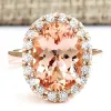 Rings Luxury Oval Gemstones Champagne Crystal Zircon Diamonds For Women 18K Rose Gold Color Jewelry Bijoux Bague Party Drop Delivery Dh2S9