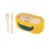 Dinnerware Bento Box Adult Lunch With -Safe Built-in Plastic Utensil Set For Dining Out Work School Picnic