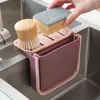 Kitchen Storage Dry Wet Separation Trash Can Soap Sponge Holder With Suction Cup Hanging Foldable Drainer Basket Sink Drain