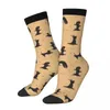 Herrstrumpor Crazy Sock for Men Yoga Dogs Poses och övningar Hip Hop Harajuku Dachshund Dog Sömlös mönster Tryckt Crew Casual Gift