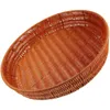 Dinnerware Sets Drying Basket Desktop Tray Storage For Table Fruit Round Woven Bread Baskets Pp Kitchen Countertop