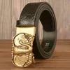 Bälten Big Ear Elephant Automatic Buckle Men's Belt Cowhide Personlig krokodilmönster avslappnad och