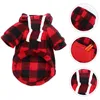 Dog Apparel The Pet Coat Girl Hoodie Plaid Costume Polyester Clothes With Zipped Pocket