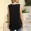 Canotte da donna 2024 Estate tinta unita con scollo a V senza maniche sul petto arricciato indossare gilet casual e confortevole fuori top corto