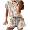 Ev Giyim 2024 Homewear Set Kısa Kollu Boya Pijamaları Gradyan Baskılı Kadın Kadın Tatlıları Kadın Loungewear
