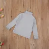 Baby Children Girls Turtleneck Basic Solid T-Shirt Tops Toddler Kids Girls Autumn Spring Lange Mouw T-shirt Tops Baby Clothing 1-6y