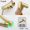 Fliger Gold Bidets Brass Handheld Toilet Bidet Sprayer Hygienic Shower Bidet Faucet Hot Cold Water Toilet Bidet Portable Bidet