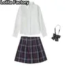 japanese School Girl Uniform Pleated Skirts Japanese School Uniform Plaid Skirt College Sexy JK Uniforms for Woman Full set p7wC#