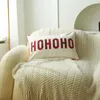 Pillow Decoration Christmas 2024 Cover Plaid Cotton Letter Embroidery Throw For Living Room Party Home Decor