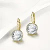 Boucles d'oreilles Bella de couleur or pour femmes, cristal blanc d'autriche, bijoux de fête à la mode, cadeau 3079053, livraison directe Dhehj