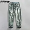 Herenjeans retro tapsaperte jeans heren seizoensgebonden toekomstige denim broek katoen volledige lengte licht uitgerekte pocket jeans eenvoudige heren broeksl2403