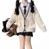 Japan School Sweate for Girls, Vot Neck Cott Koper, mundury JK, Scarigan Multicolor, Cosplay Student, Spring and Aut D2T4#