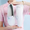 Casual Shoes Kvinnors bekväma mjuka bottenvita arbetslutning Hälen ökade läderdeodorant