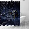 Rideaux de douche Rideau de décoration de Noël 3D Tissu polyester imperméable Bain Crochets d'impression haute définition pour la salle de bain