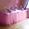 Table Skirt Lace Tulle For Wedding Decoration Party Tutu Tableware Cloth Mint Green Baby Shower Skirting White Home