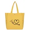 Shopping Bags Heart Stethoscope Customize Funny Printed One-shoulder Bag Large Capacity Ladies Tote Canvas Women