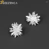 Orecchini con perno GEEZENCA 925 Sterling Silver 5A Zircone Fiore per le donne Estetica Gerbera Daisy Chic Orecchino 2024 Regalo del partito