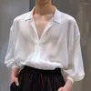 Männer Casual Hemden INCERUN Tops 2024 Koreanische Stil Hübsche Sexy Leicht Transparent Streetwear Männliche Langarm Bluse S-5XL