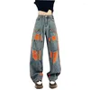 Women's Jeans Blue Korean Harajuku Y2k 90s Denim Trousers Oversize High Waist Cowboy Pants Vintage Fashion 2000s Trashy Clothes