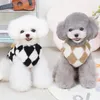 Dog Apparel Back Button Pet Cat Clothing Teddy Little Vest Cardigan Autumn And Winter Warm Lamb Sweater