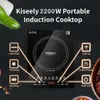 Bruciatore da tavolo multifunzione a induzione portatile, fornello elettrico da 2200 W, con vetro facile da pulire, 8 modalità di sensore touch (YT1)